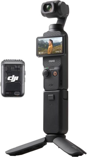 DJI Osmo Pocket 3 Creative Combo Vlogging Camera with 1 Inch CMOS and 4K/120fps Video, 3-Axis Stabilization, Fast Focus, Includes Microphone for Clear Sound, Small Camera for Photography