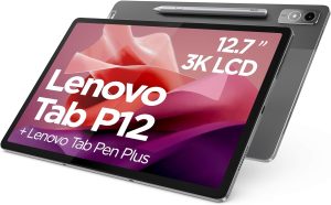 Tablet Lenovo Tab P12 z 12,7-calowym wyświetlaczem dotykowym 3K, MediaTek Dimensity 7050, 8 GB pamięci RAM, 128 GB SSD, Android 13, szary, z rysikiem Lenovo Tab Pen Plus